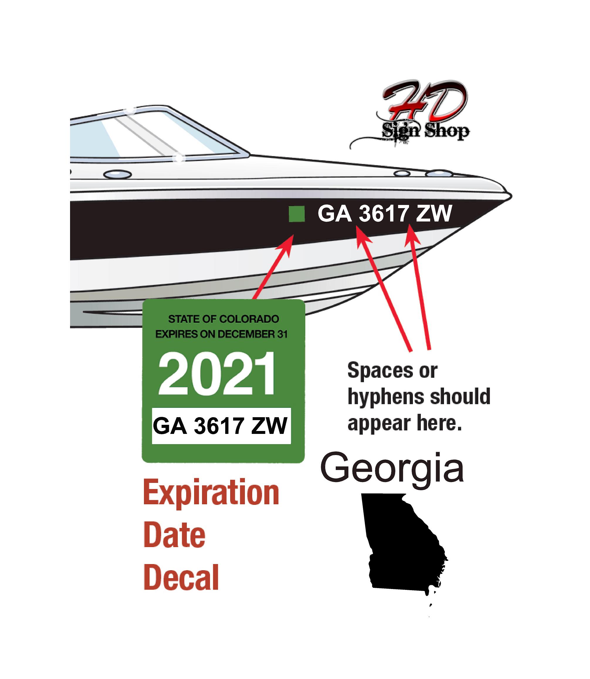 Georgia boat number registration display law