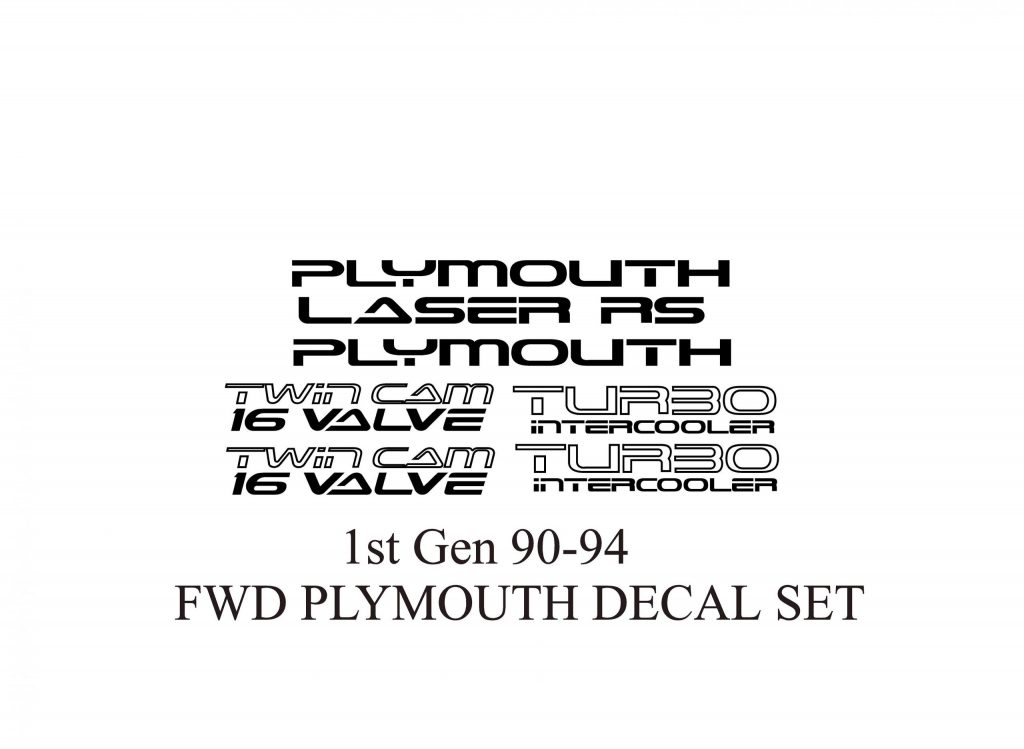 Plymtouth Laser FWD Decal Set 90-94