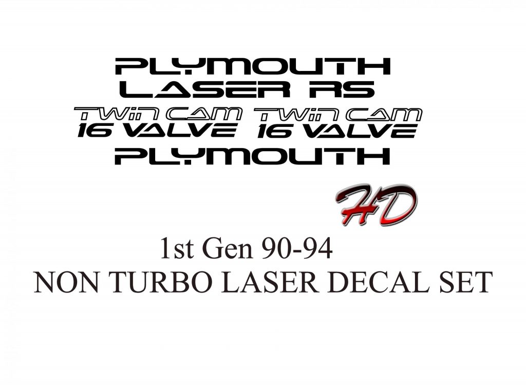 Plymouth Laser Non Turbo Decals