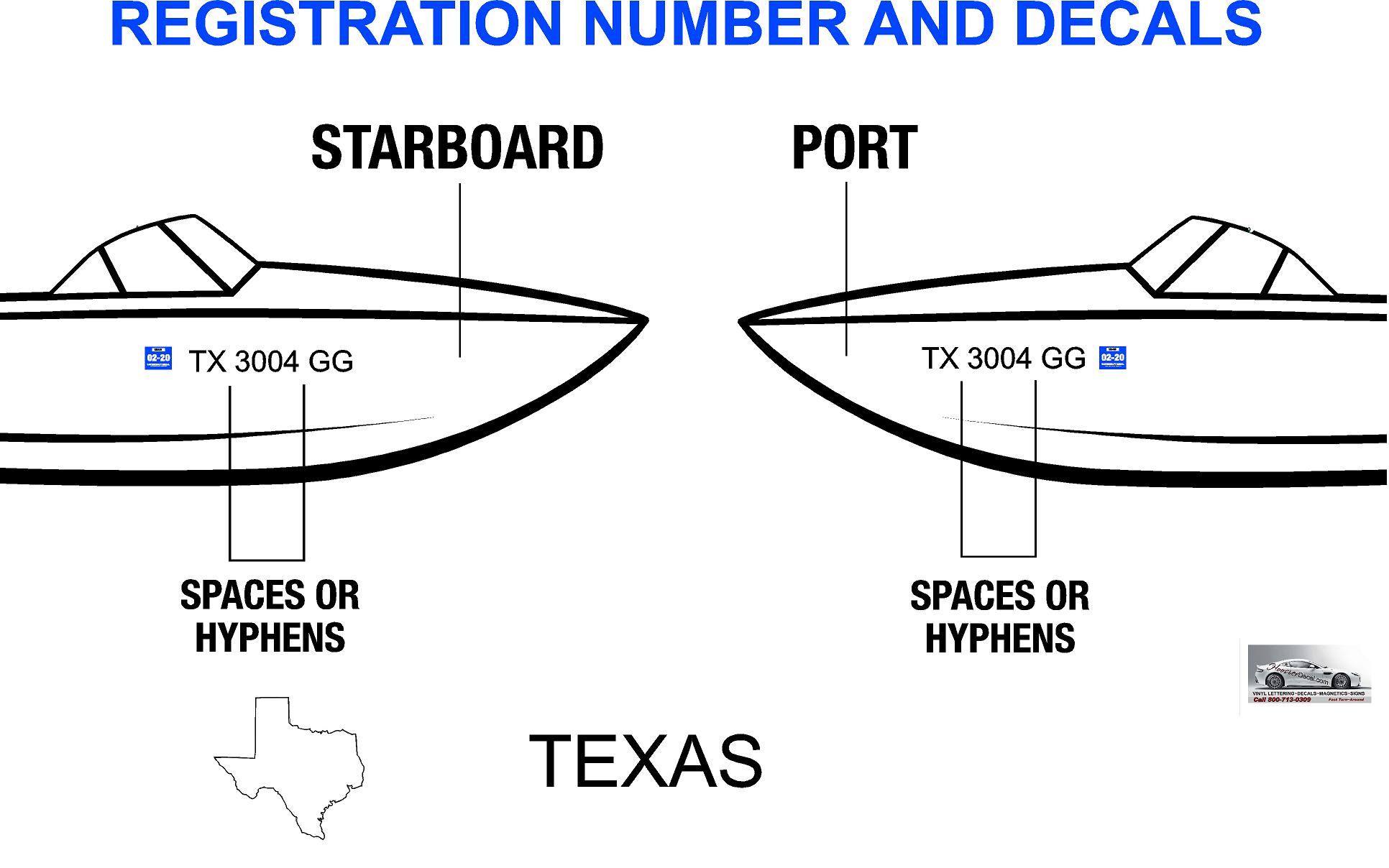 Texas Boat Registration Number Decal Information Hoosierdecal