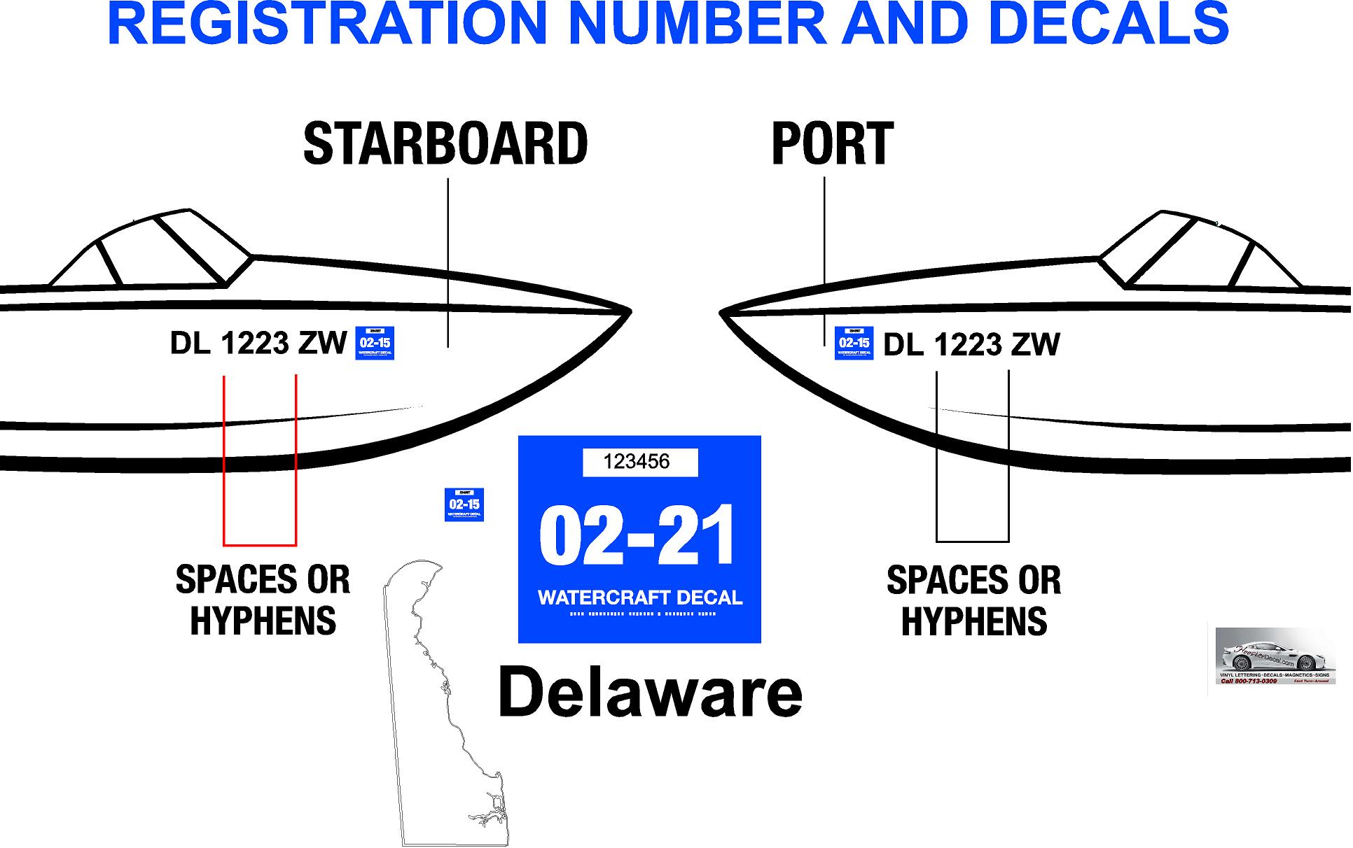 Delaware Boat Registration Number Decal Information Hoosierdecal