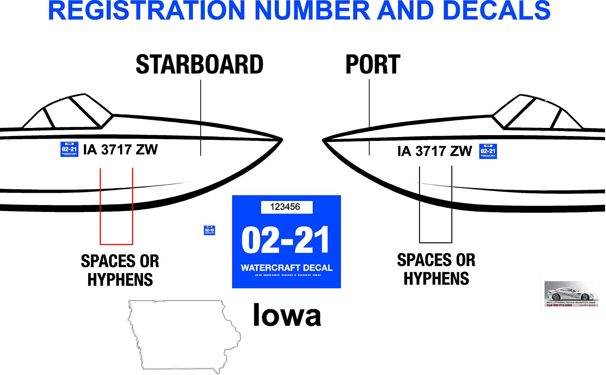 Iowa Boat Registration Number Decal Information Hoosierdecal