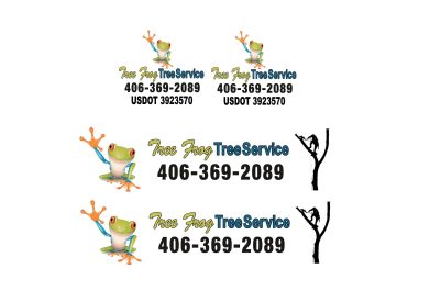 Tree Frog Tree Service Custom Lettering.