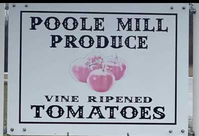 2'X8 Foot Double Sided Banner 18 oz for Poole Mill Produce