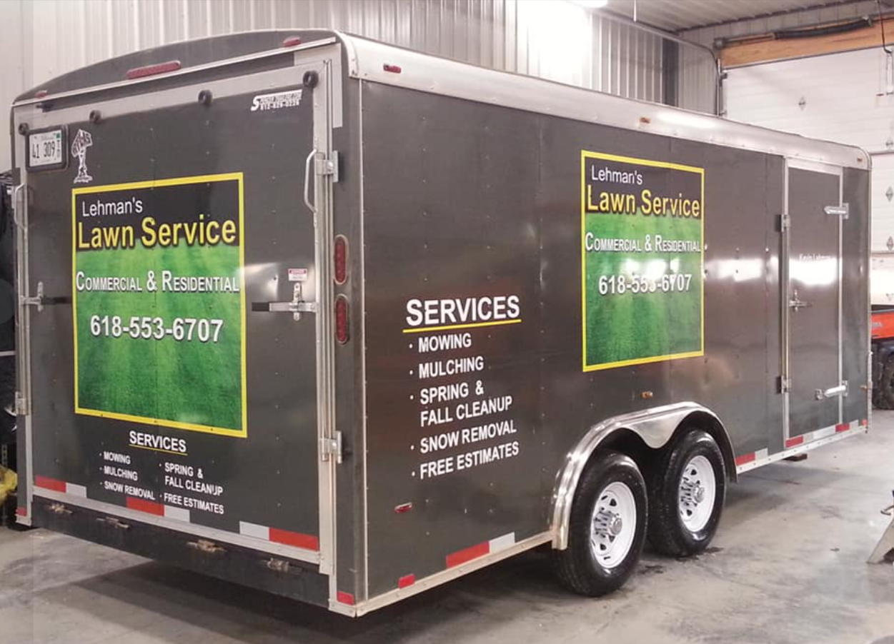 Custom trailer vinyl lettering