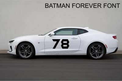 Race Numbers - Batman Forever Font
