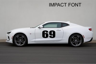 Race Numbers - Impact Font