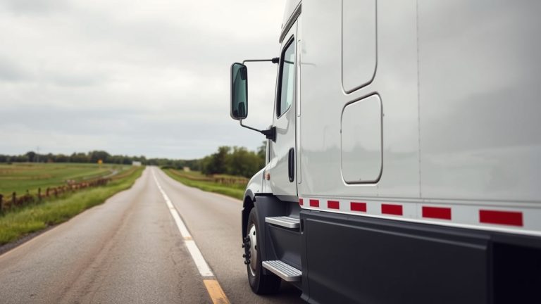 USDOT decal placement diagram for Indiana commercial trucks showing FMCSA letter sizing rules