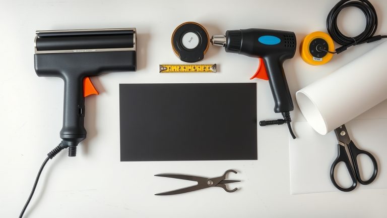 Step-by-step guide showing how to apply vinyl letters to truck door application process on a vehicle