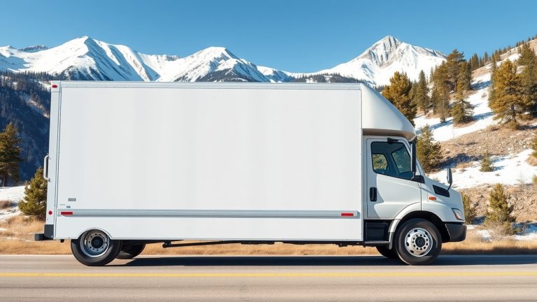 Commercial truck door with required FMCSA markings showing name, USDOT number, and address for Colorado