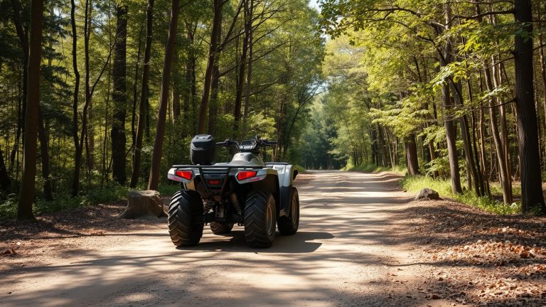 ATV with registration decal placement location highlighted per Delaware DNR requirements