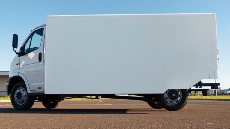 Commercial truck door with required FMCSA markings showing name, USDOT number, and address for Georgia