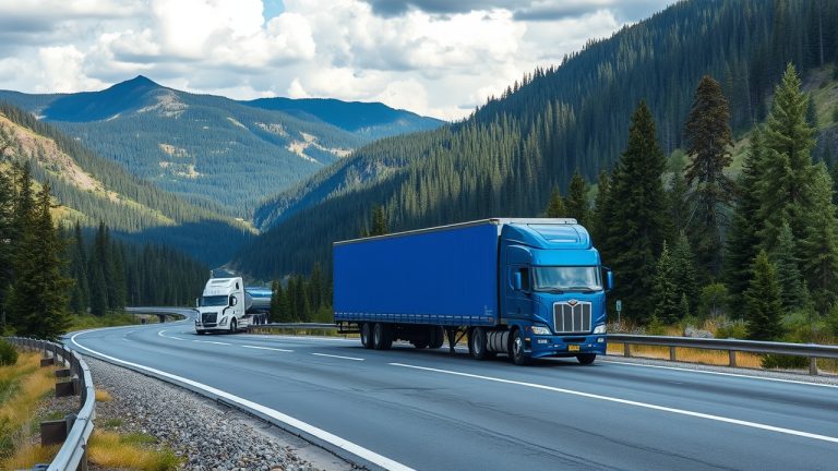USDOT decal placement diagram for Idaho commercial trucks showing FMCSA letter sizing rules
