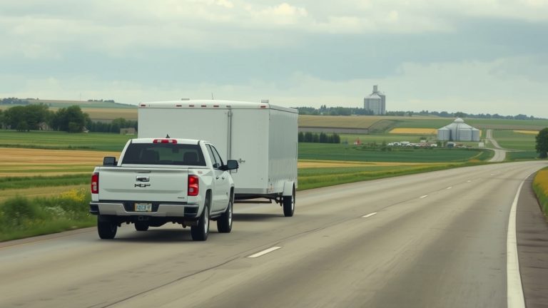 Utility trailer diagram showing VIN sticker and registration plate placement required in Illinois