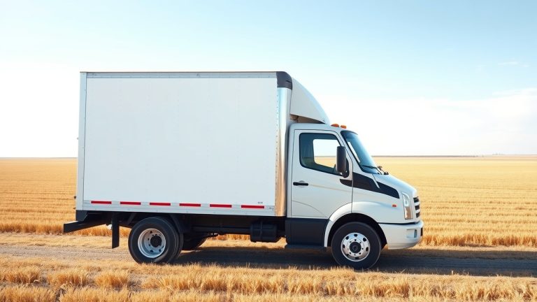 Commercial truck door with required FMCSA markings showing name, USDOT number, and address for Kansas