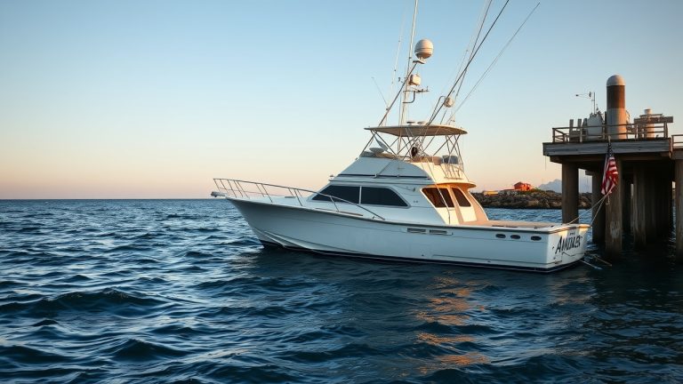 Charter boat hull showing USCG documentation number placement requirements for Massachusetts vessels