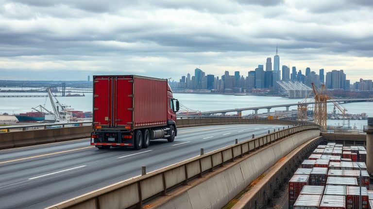 USDOT decal placement diagram for New Jersey commercial trucks showing FMCSA letter sizing rules