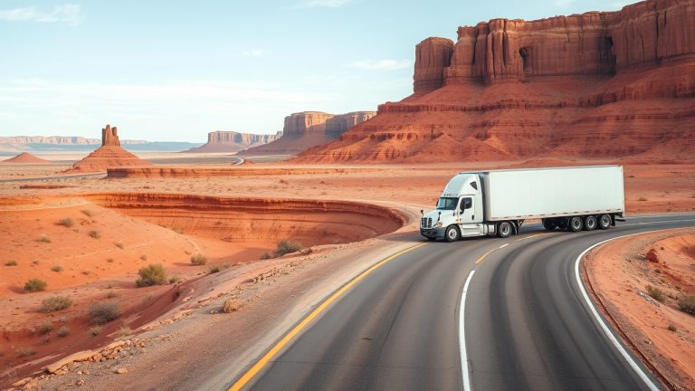 USDOT decal placement diagram for New Mexico commercial trucks showing FMCSA letter sizing rules