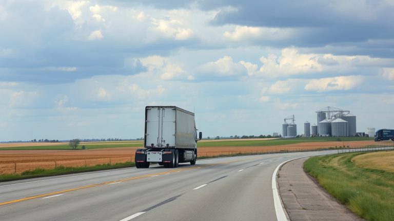 USDOT decal placement diagram for Ohio commercial trucks showing FMCSA letter sizing rules