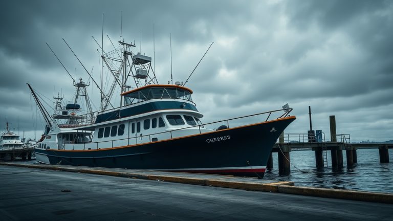 Charter boat hull showing USCG documentation number placement requirements for Oregon vessels