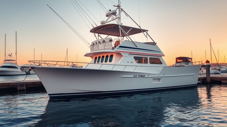 Charter boat hull showing USCG documentation number placement requirements for South Carolina vessels