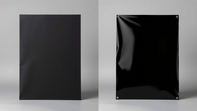 Side-by-side comparison showing matte vs gloss vinyl quality and durability differences