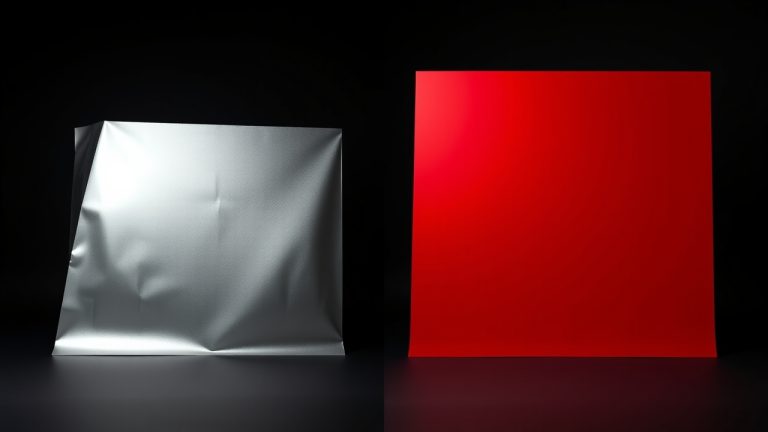 Side-by-side comparison showing metallic flake vs solid vinyl quality and durability differences