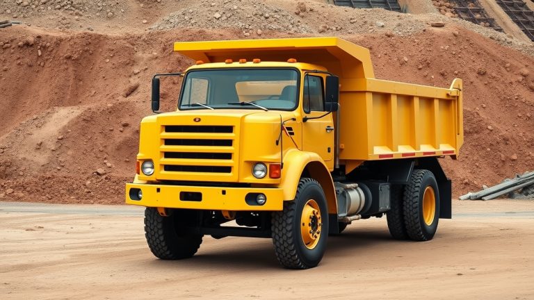 Dump Truck Lettering on a commercial vehicle door showing company name, phone number, and USDOT number