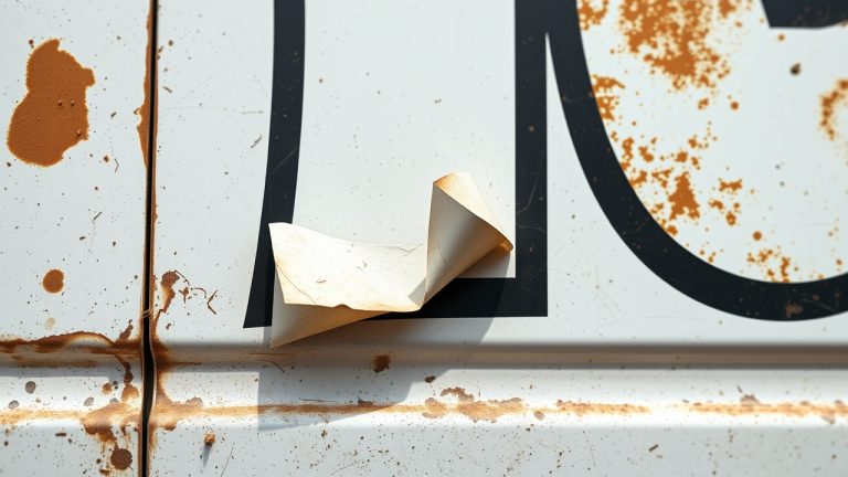 Vinyl Peeling example showing vinyl lettering quality and design from Hoosier Decal