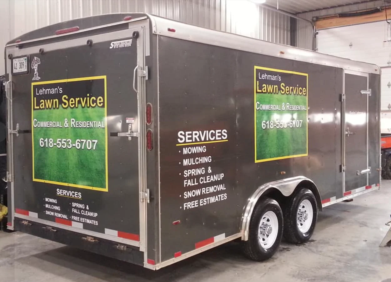 Custom trailer vinyl lettering